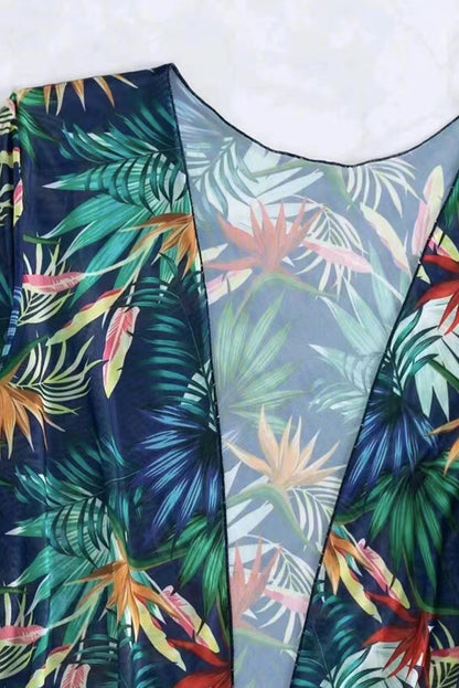 Printed Halter Neck Three-Piece Swim Set