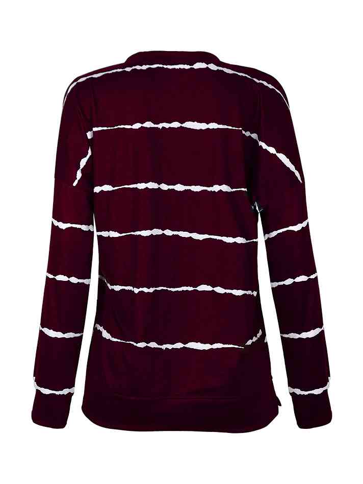 Striped Round Neck Sweatshirt