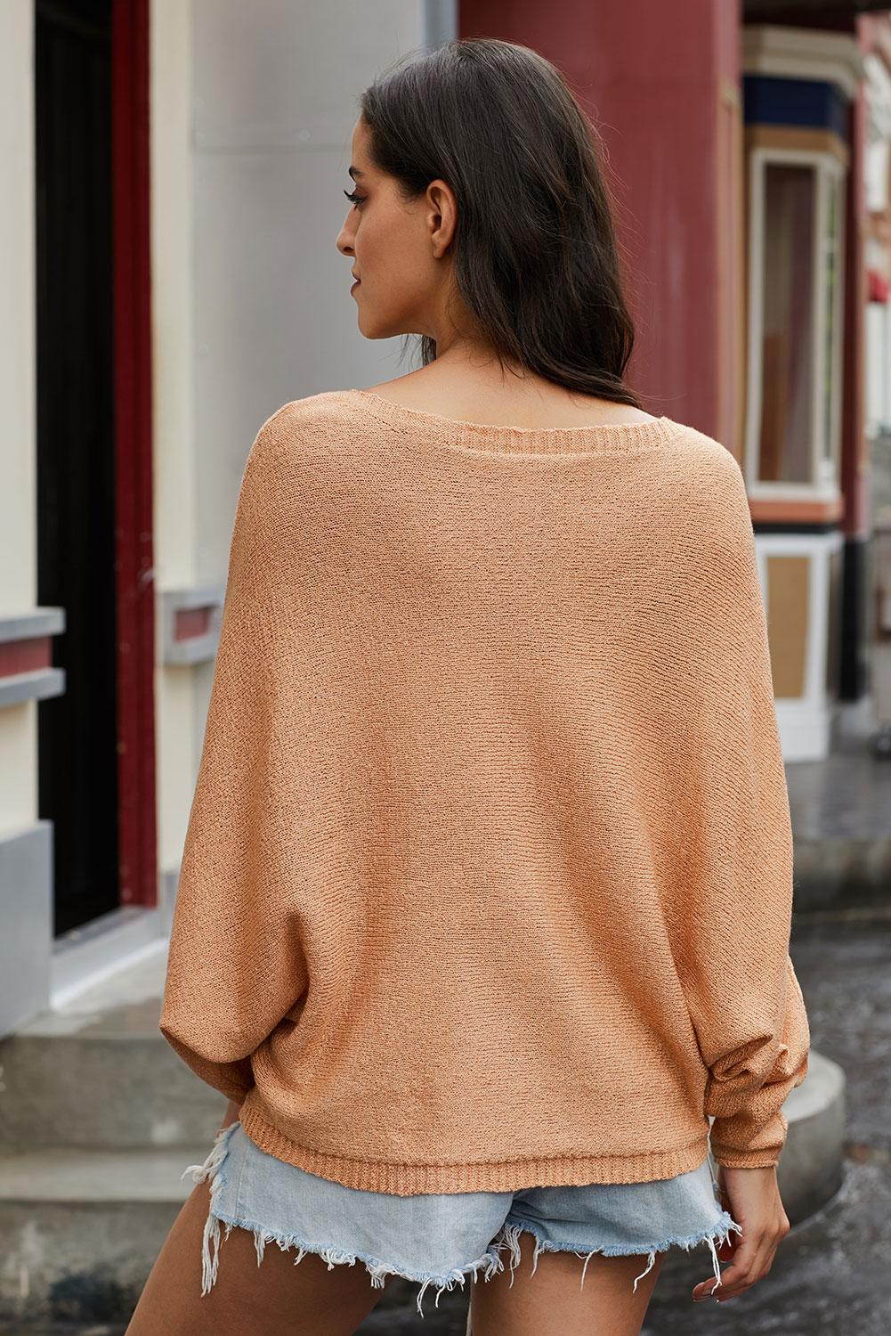 Scoop Neck Drop Shoulder Sweater