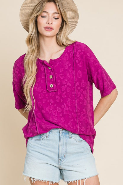 BOMBOM At The Fair Animal Textured Top