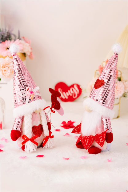 Mother's Day Sequined Heart Pointed Hat Faceless Gnome